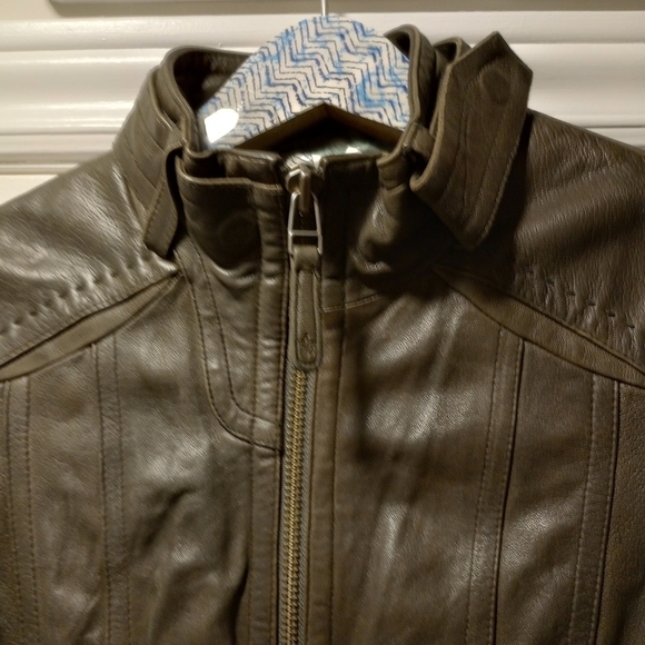 Mackage for Aritzia Leather Bomber Jacket Brown XS - Picture 2 of 11